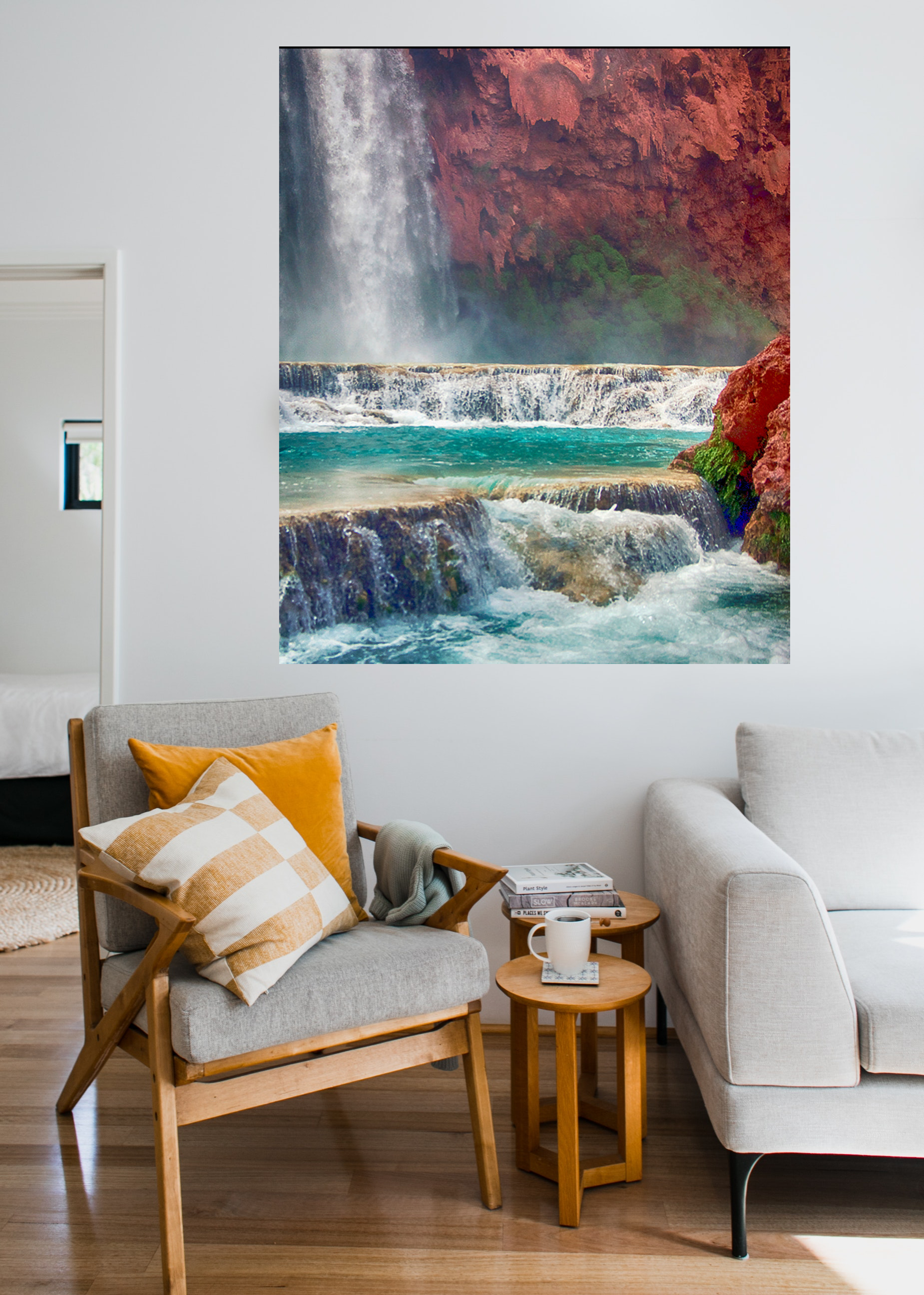 Paper print on wall